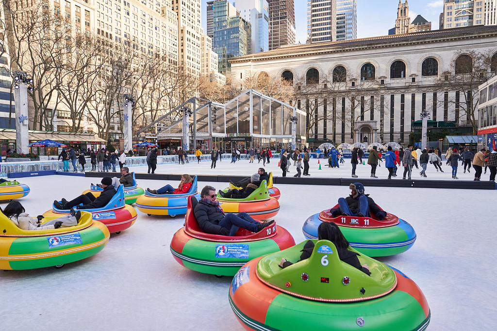 Bumper Cars on Ice at Bryant Park Thrills Kids and Families